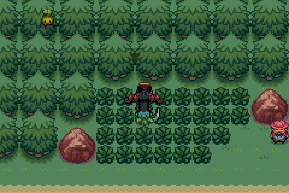 Player standing at the Route 33 Hidden Grotto entrance in Pokémon SoulGold