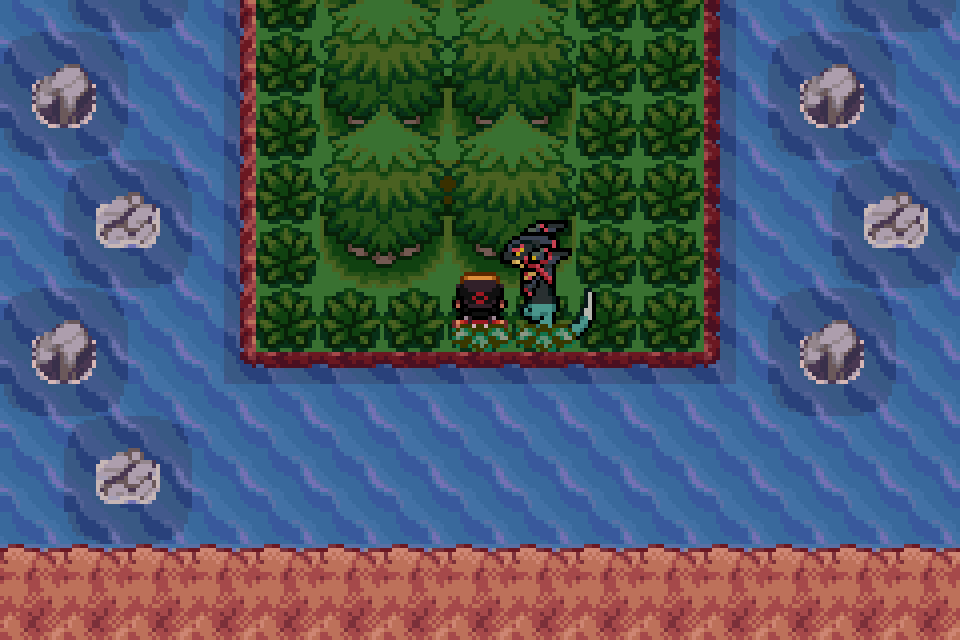 Player standing at the Route 47 Hidden Grotto entrance in Pokémon SoulGold